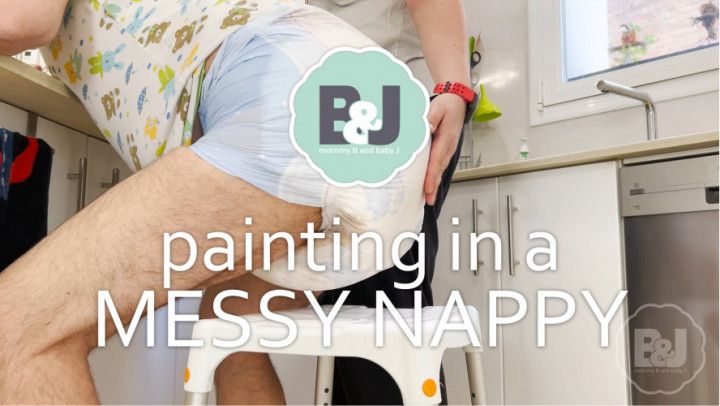 Painting in a messy nappy