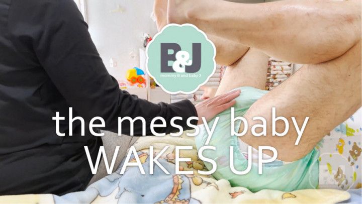 The messy baby wakes up