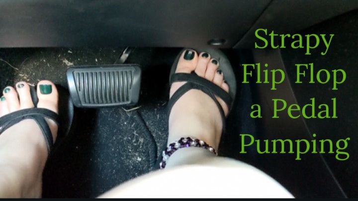 Strapy Flip Flop Pedal Pumping 4K