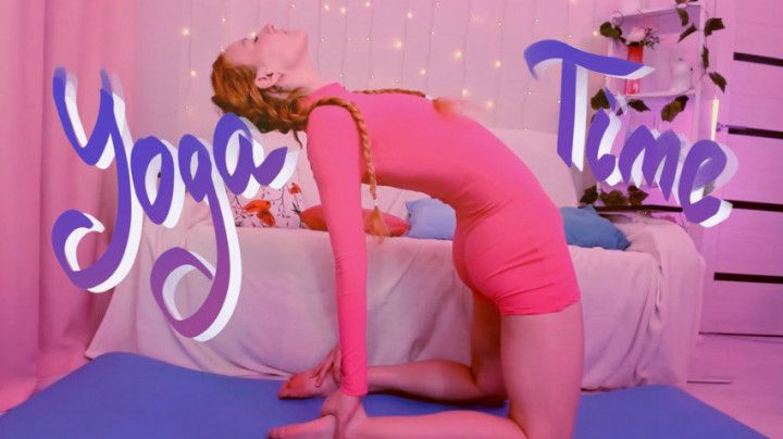 Enjoying my yoga time in pink outfit