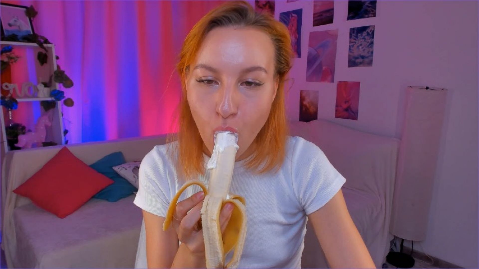 Messy banana eating