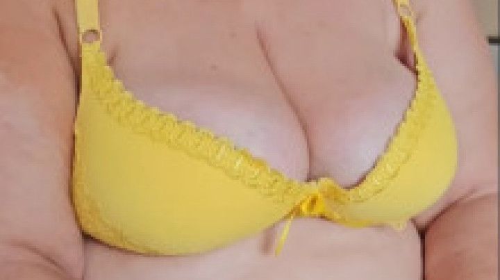 BBW Mature Grandma Dildo Titty Fuck. She shows her nipple