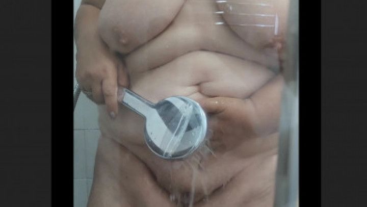 Shower with this amateur BBW Grandma MOM