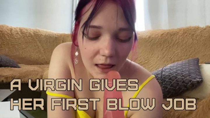 A virgin gives her first blowjob to her best mate