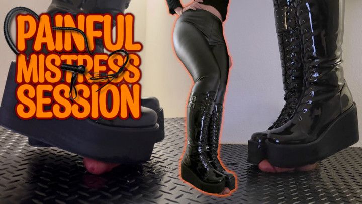 Painful Mistress Session in Heavy Chunky Platform Black CBT