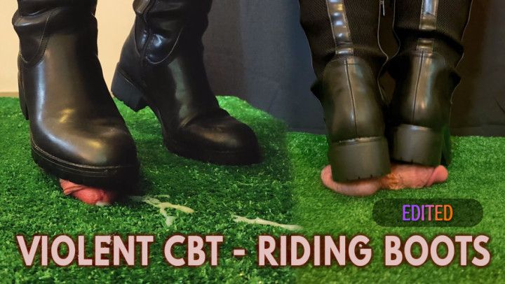 Riding Boots Crushing Cock and Balls in Grass