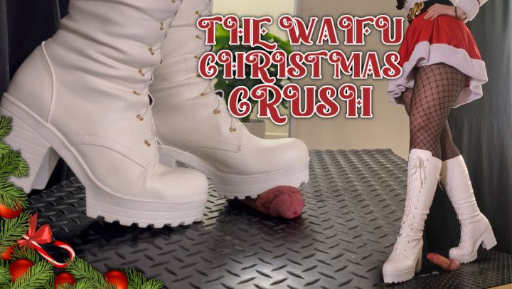 Waifu Christmas Crush in White Painful Boots