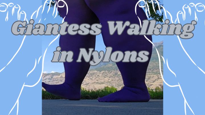 SSBBW Giantess Rachel Walks in Nylons Outside