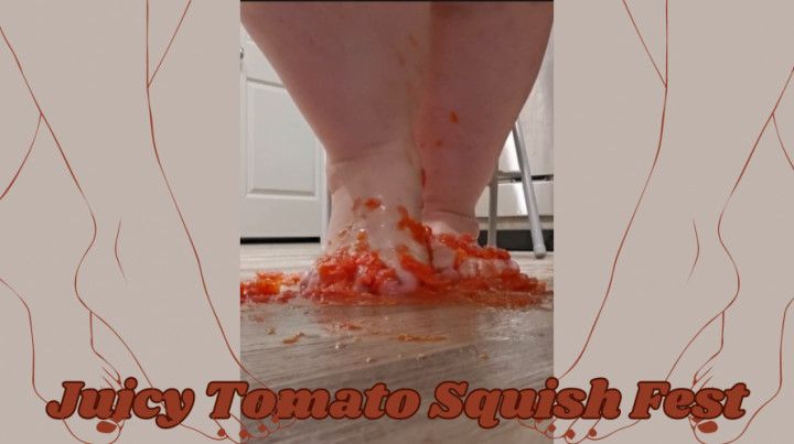 Juicy Tomato Squish Fest with Rachel's Ravishing Feet