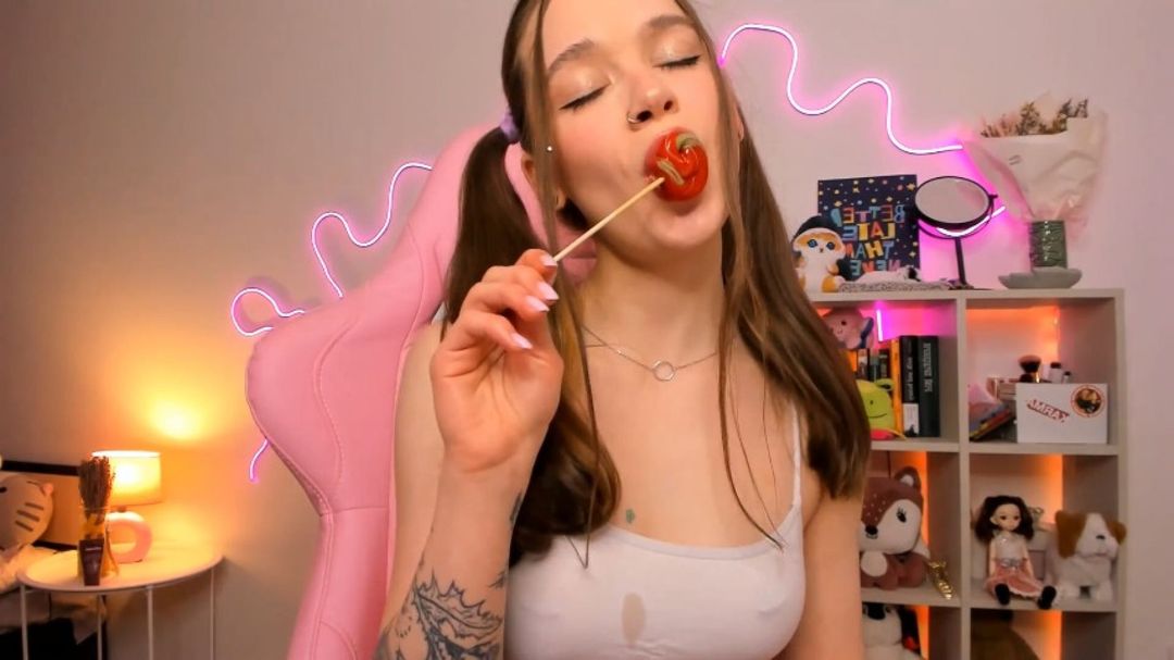 Sucking lollipop