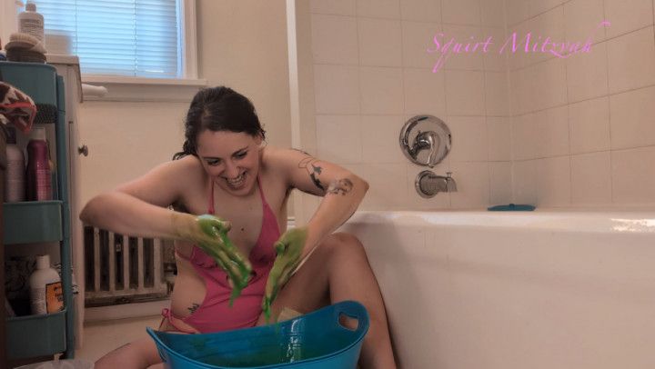 Bella Mixes Slime for Start of Summer Wet &amp; Messy