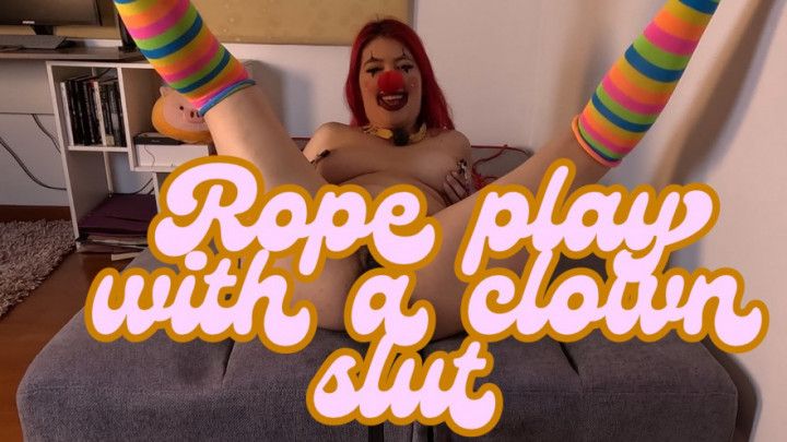 Rope play with a clown slut