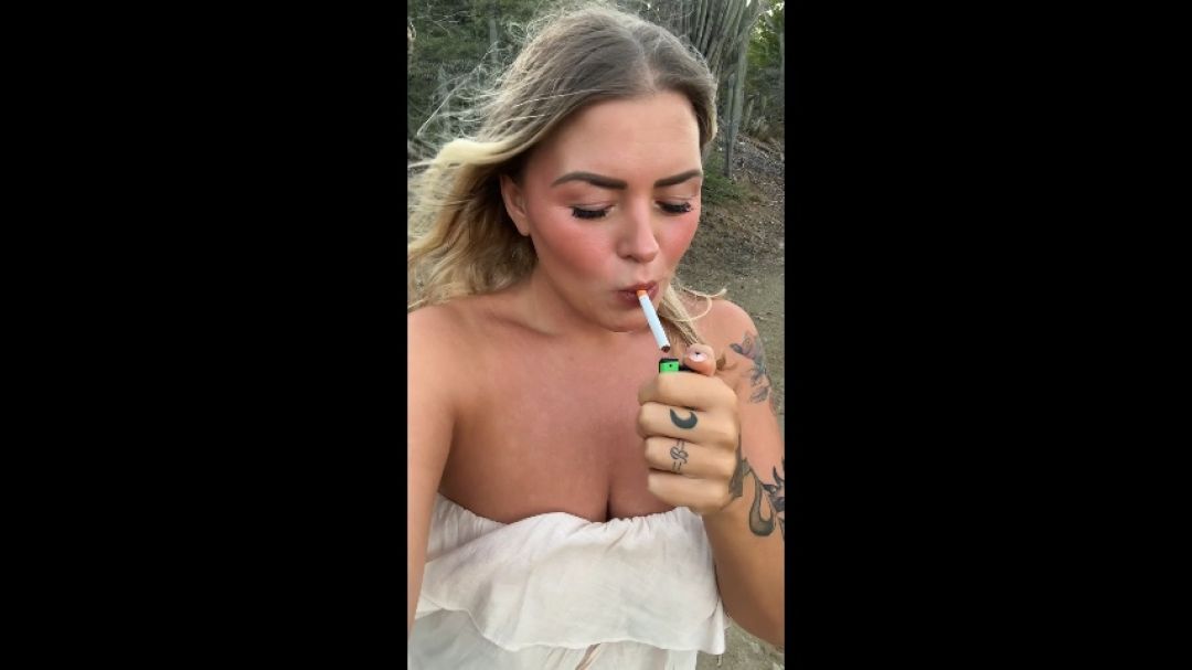 Smoking and flashing during a walk