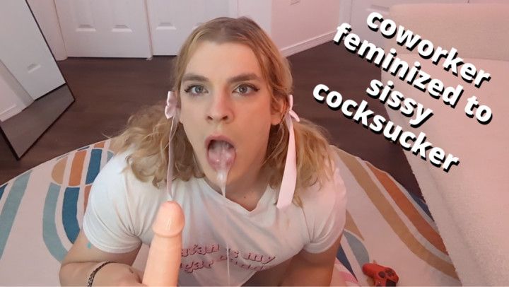 feminizing your coworker into a cocksucking sissy goonslut