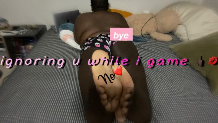 Black Enby FTM Ignores and shows off Feet while gaming