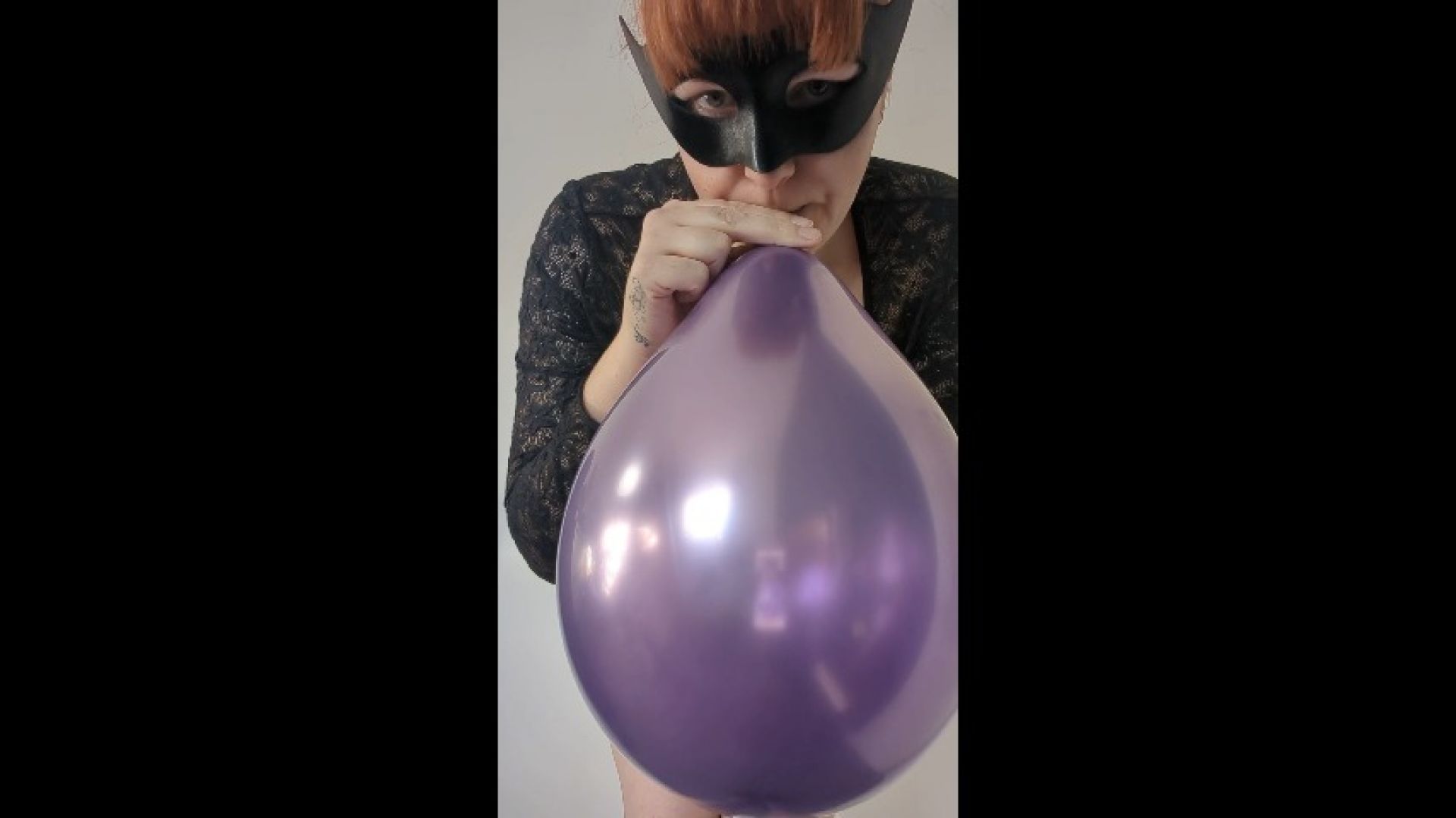 Ballon blowing in lingerie