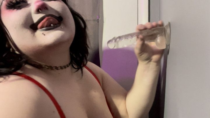 Barely legal clown give gives blowjob