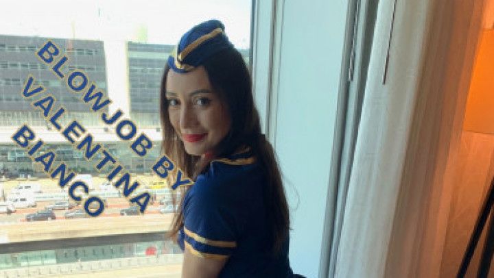 Flight Attendant Valentina Bianco Blowjob and Facial