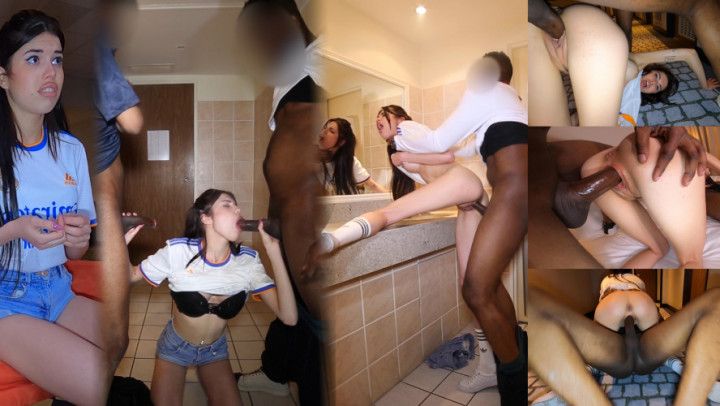 A Real Madrid Fan Fucked Wildly By 2 Strangers In A Toilet