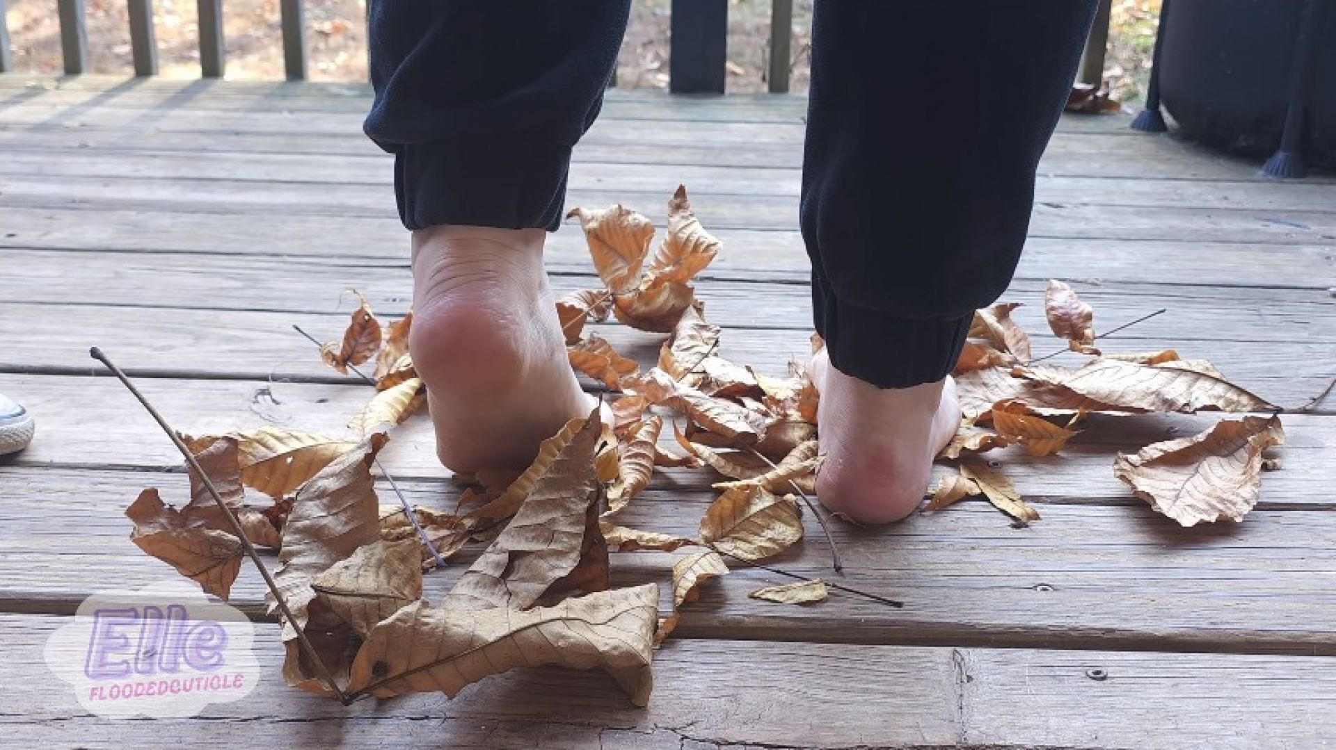 Crunching around in the Fall leaves with my dirty Feet