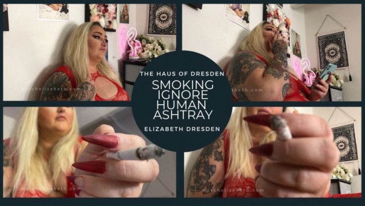 Blonde BBW MILF in Bodystocking Smoking Ignore Human Ashtray