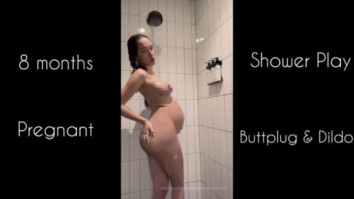 Pregnant Shower &amp; Buttplug Play