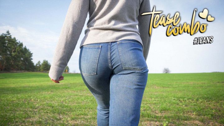 Milf With Phat Ass Walking Outdoors In Loose Jeans