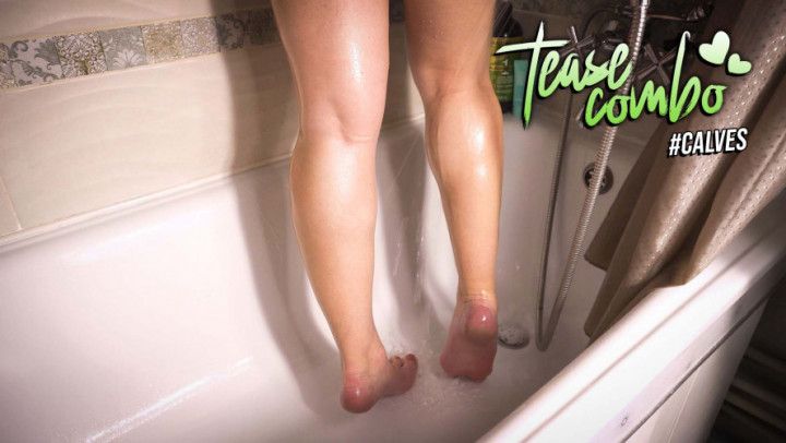 Teen Amateur Teasing Her Sexy Calves In The Shower