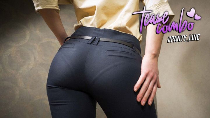 Asian In Tight Work Trousers Teases Visible Panty Line