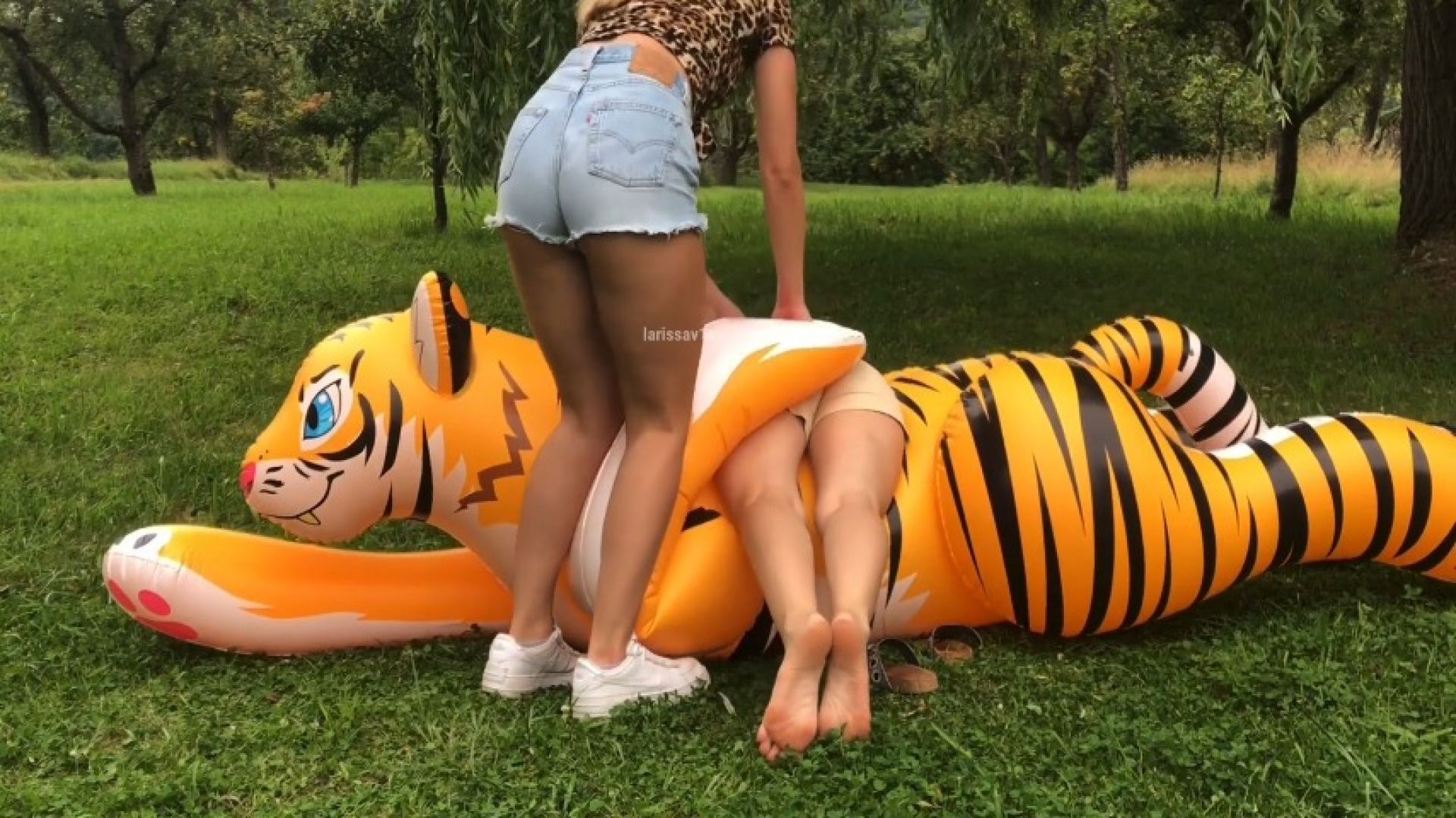 2 girls vs tiger