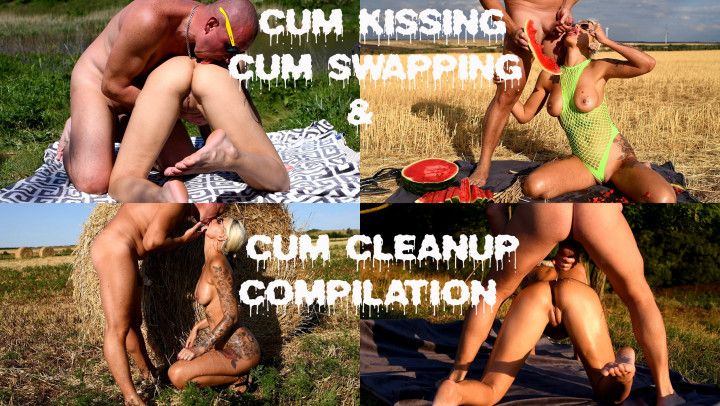 Compilation of cum kissing &amp; cum clean up by amateur couple