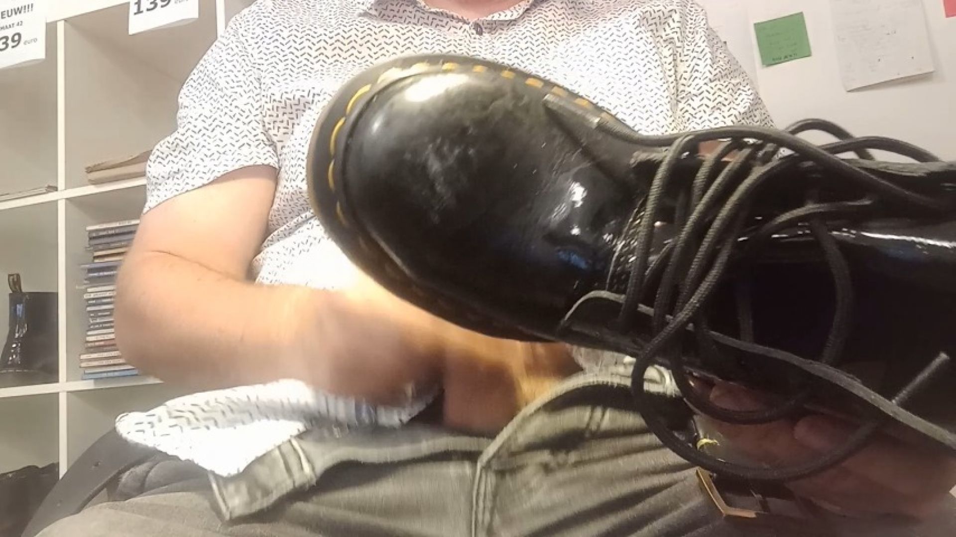 Cum On Hot Patent Dr. Martens Boots Part 003