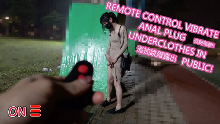 Remote control vibrate anal plug underclothes in public