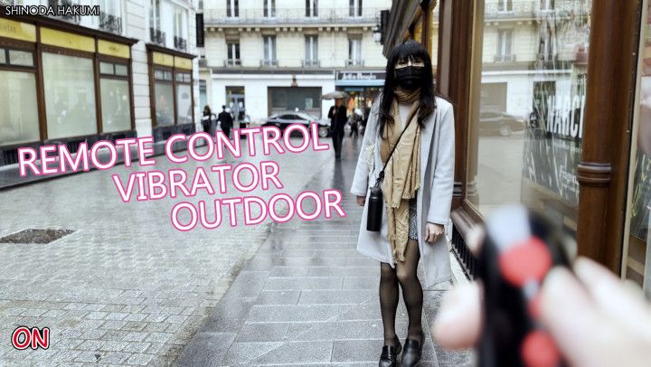 Remote control vibrator outdoor, endure climax and ejaculat