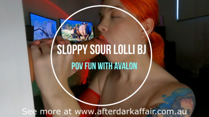 Sloppy Sour Lolli BJ - POV Style with BIG Orgasm