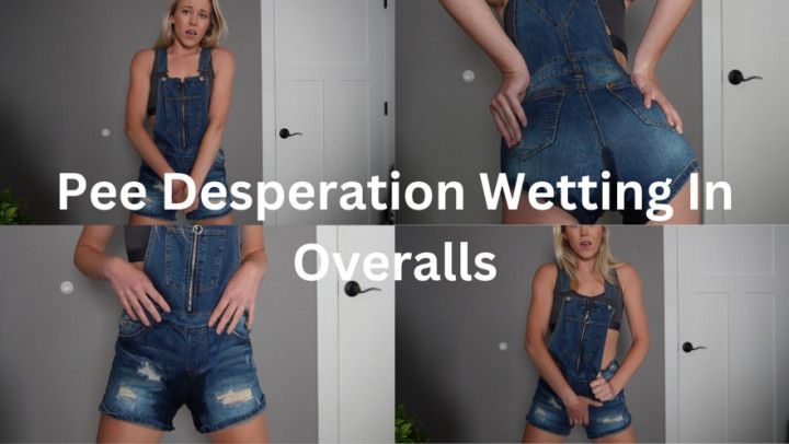 Pee Desperation Wetting In Overalls