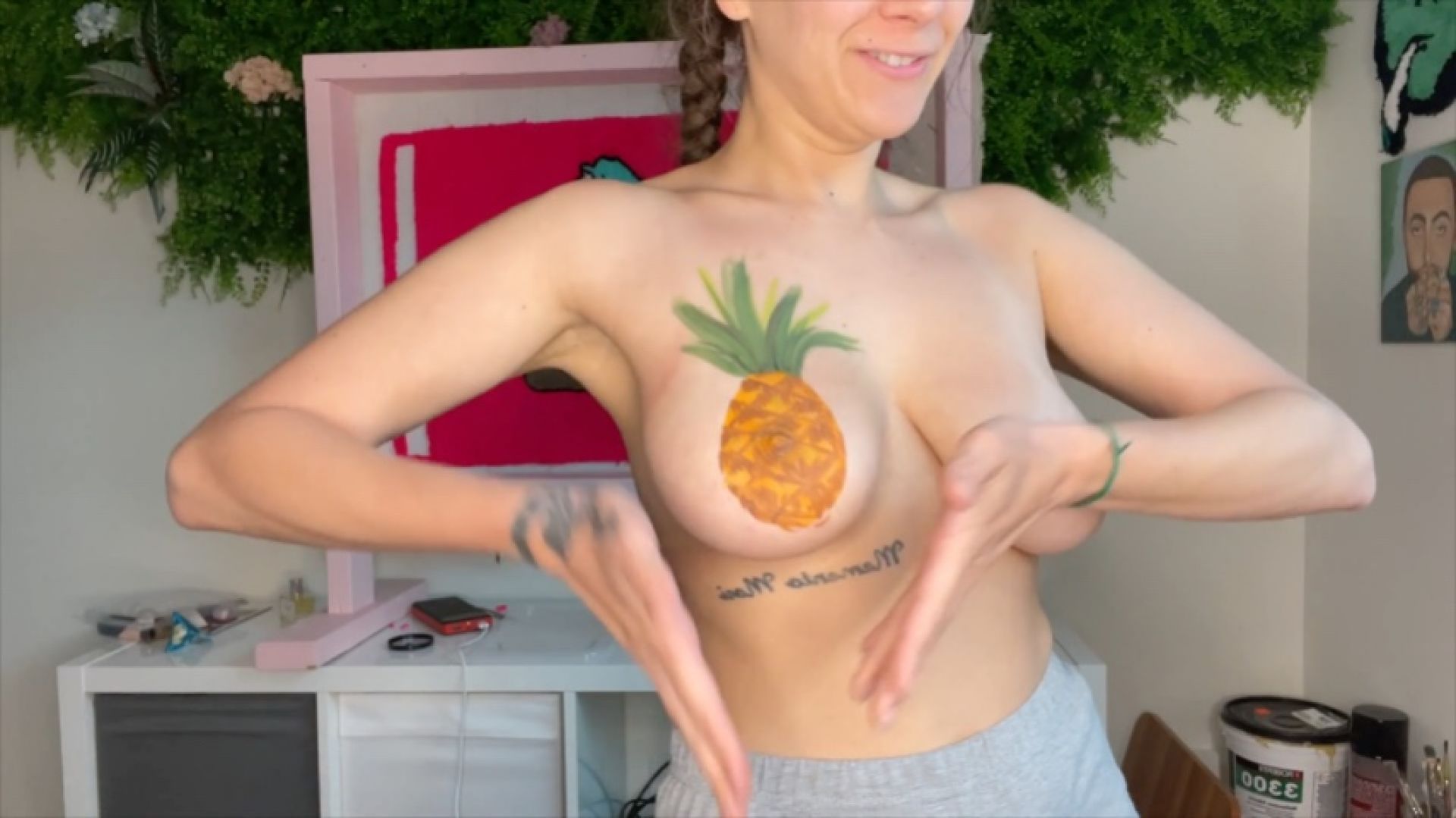 Big ass pineapples on my tits