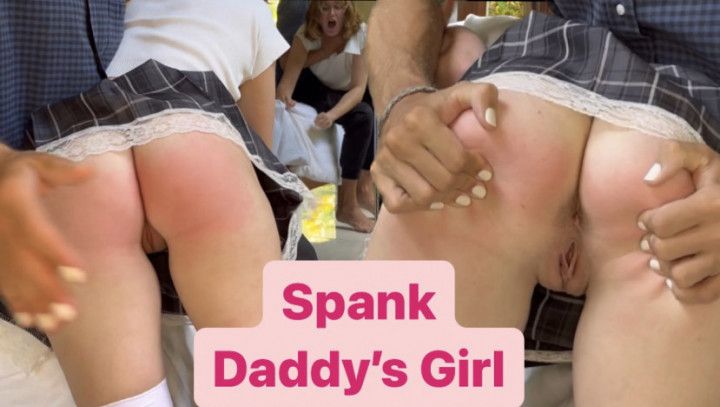 Daddy spanks his stepdaughter and make her come