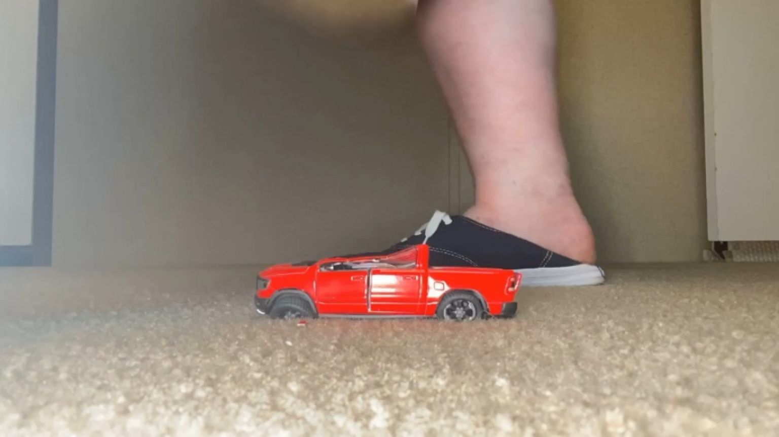 Giantess Toy Truck Crush in Ked Sneakers