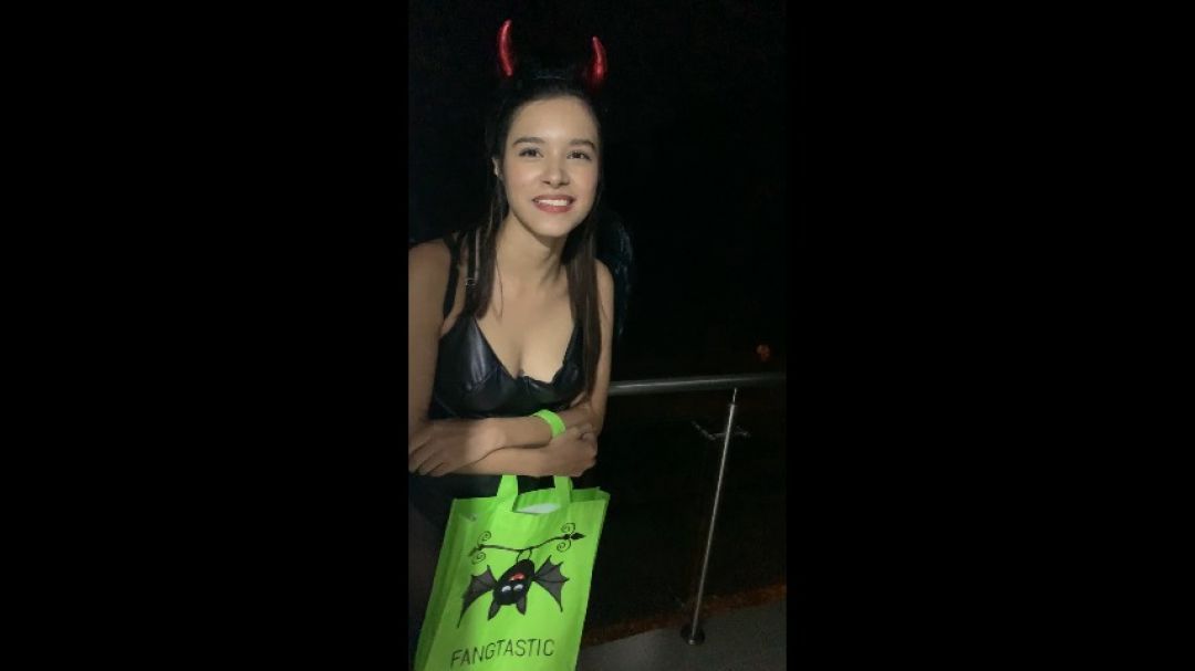 Innocent girl does anything for Halloween candy FULL VIDEO