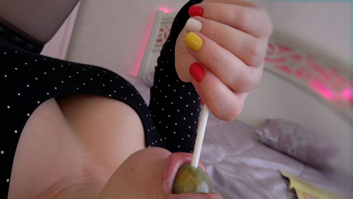 Truly luxury Lollipop sucking/licking session with close-up