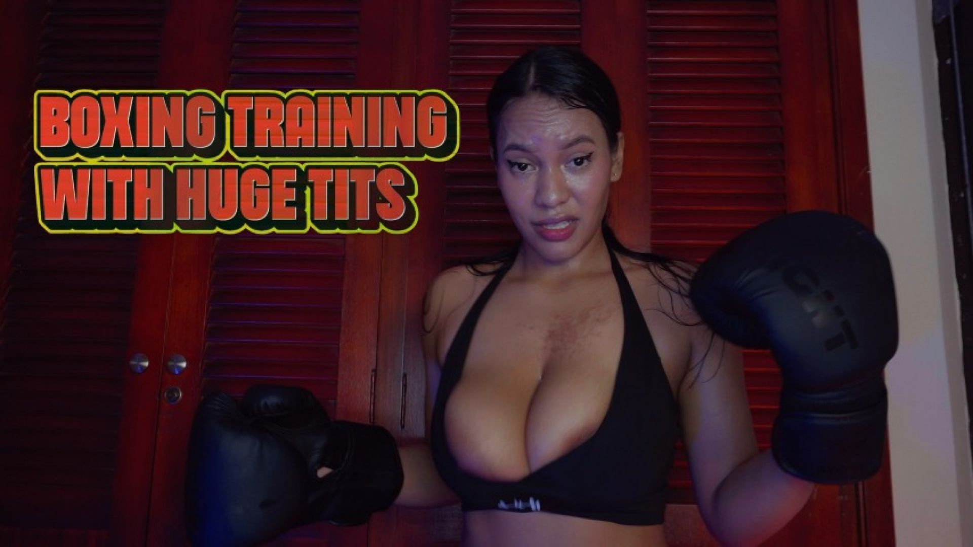 BOXING TRAINING WITH HUGE TITS