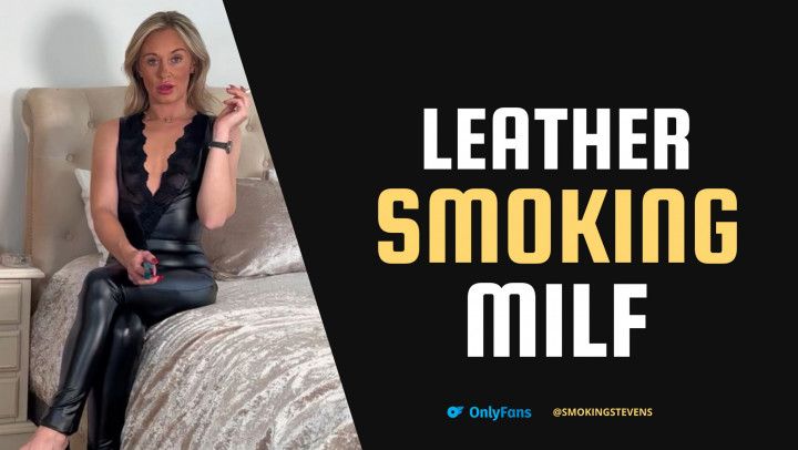 MILF Smoking In Leather &amp; Louboutins