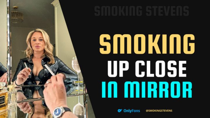 Smoking Up Close In A Three Way Mirror