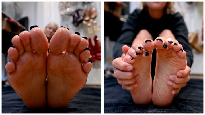 Oiled Wrinkly Feet and Long Toenails