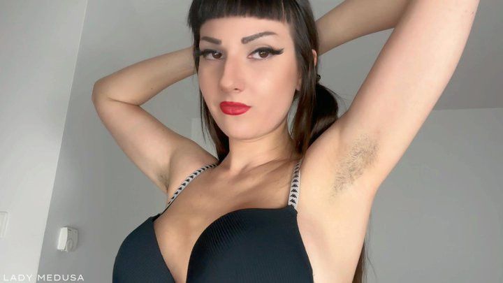 Jerk your loser dick to my hairy armpits - JOI