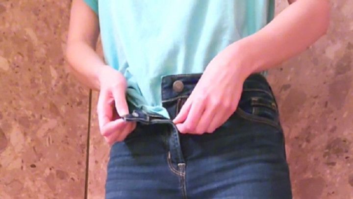 Transman Pisses High-Waisted Jeans, Bucket Of Pee Punishment