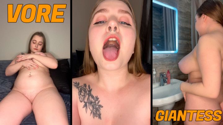 Vore / Curvy Hairy Giantess Teases and Eats You