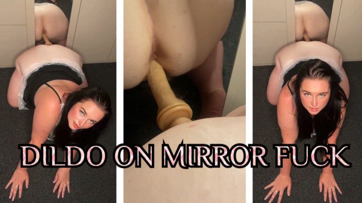 Dildo on mirror fuck