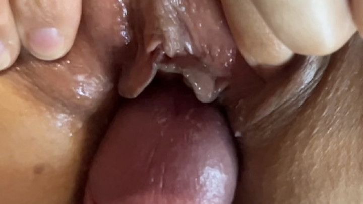 Extreme close up, slow motion fucking my pussy, creampie